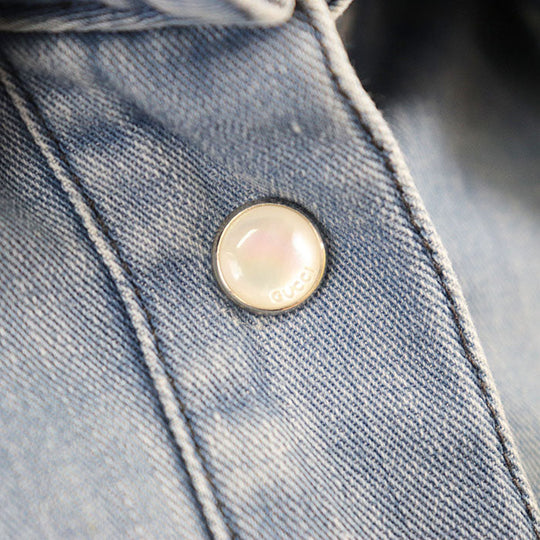 GUCCI one piece 100% cotton [separate fabric] 60% polyester, 30% wool light indigo blue 573349 XDA0D Women 36 Used Authentic