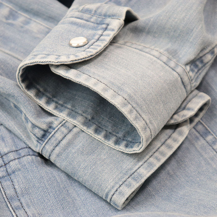 GUCCI one piece 100% cotton [separate fabric] 60% polyester, 30% wool light indigo blue 573349 XDA0D Women 36 Used Authentic