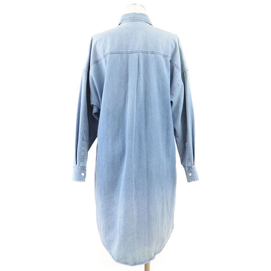 GUCCI one piece 100% cotton [separate fabric] 60% polyester, 30% wool light indigo blue 573349 XDA0D Women 36 Used Authentic