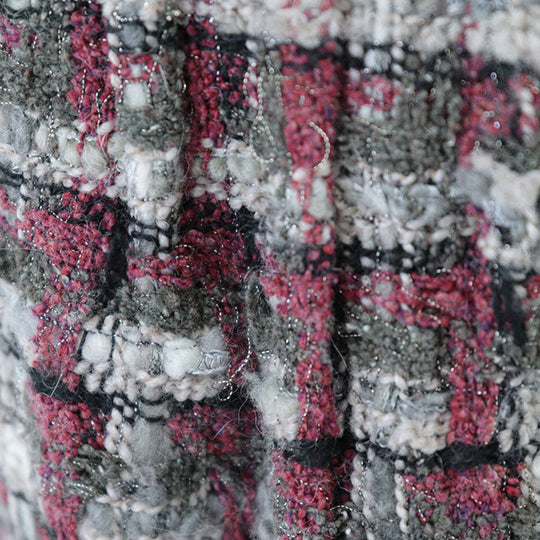 CHANEL skirt [Outer fabric] 42% silk, 19% nylon [Lining] 100% silk [Other fabric] 100% rabbit Burgundy Khaki Women 38 Used Authentic