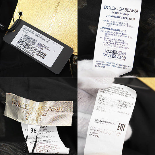 DOLCE&GABBANA one piece [Outer material] 100% silk [Lining] 94% silk, 6% spandex Black gold Women 36 Used Authentic