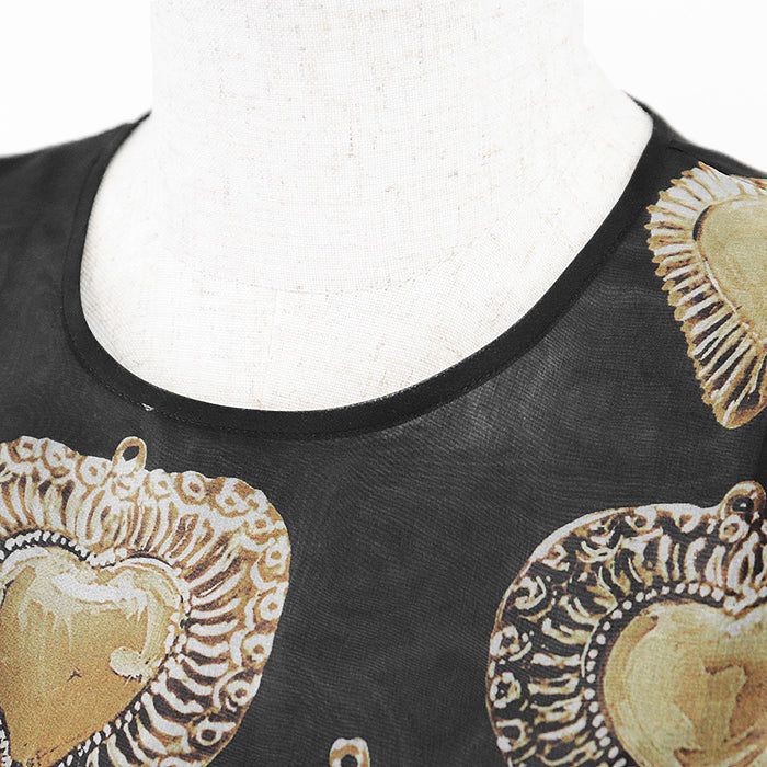 DOLCE&GABBANA one piece [Outer material] 100% silk [Lining] 94% silk, 6% spandex Black gold Women 36 Used Authentic