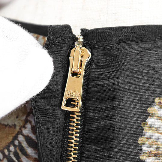 DOLCE&GABBANA one piece [Outer material] 100% silk [Lining] 94% silk, 6% spandex Black gold Women 36 Used Authentic