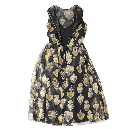 DOLCE&GABBANA one piece [Outer material] 100% silk [Lining] 94% silk, 6% spandex Black gold Women 36 Used Authentic