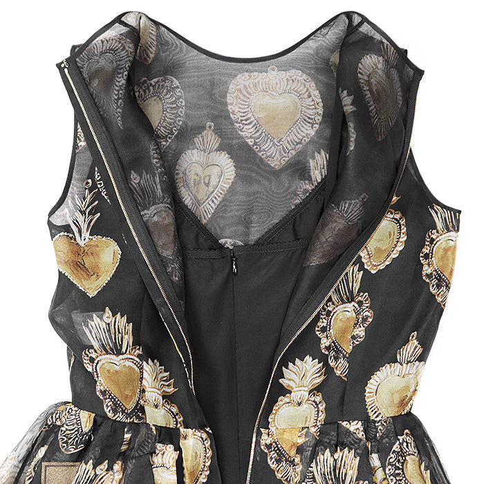 DOLCE&GABBANA one piece [Outer material] 100% silk [Lining] 94% silk, 6% spandex Black gold Women 36 Used Authentic