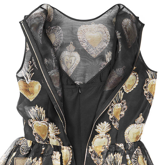 DOLCE&GABBANA one piece [Outer material] 100% silk [Lining] 94% silk, 6% spandex Black gold Women 36 Used Authentic