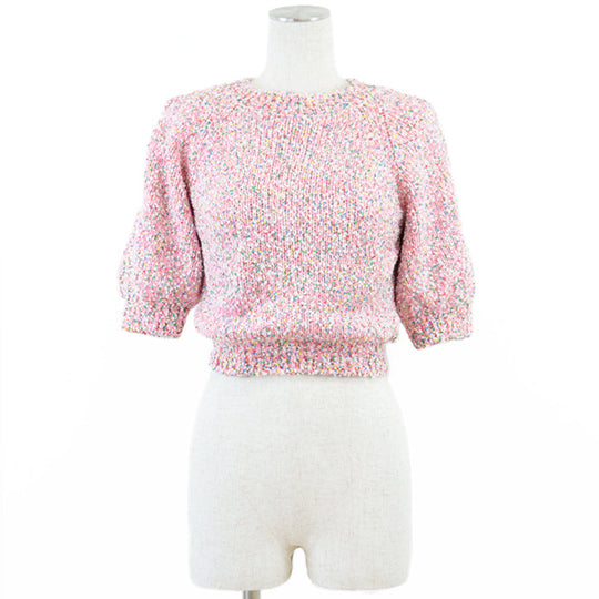 CHANEL knit Vinylon Cotton Pink multicolor 36
