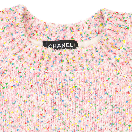 CHANEL knit Vinylon Cotton Pink multicolor 36