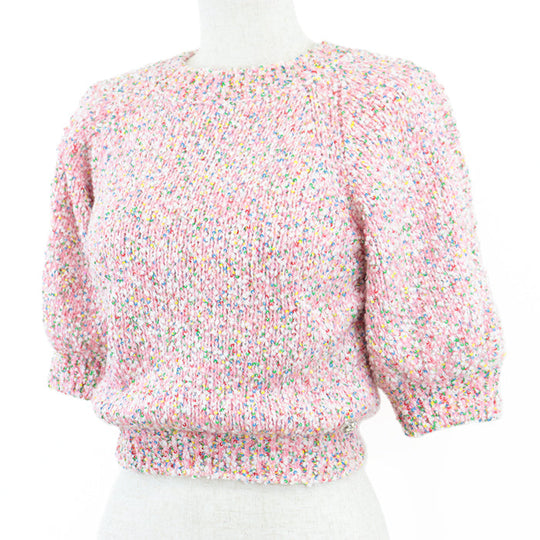 CHANEL knit Vinylon Cotton Pink multicolor 36