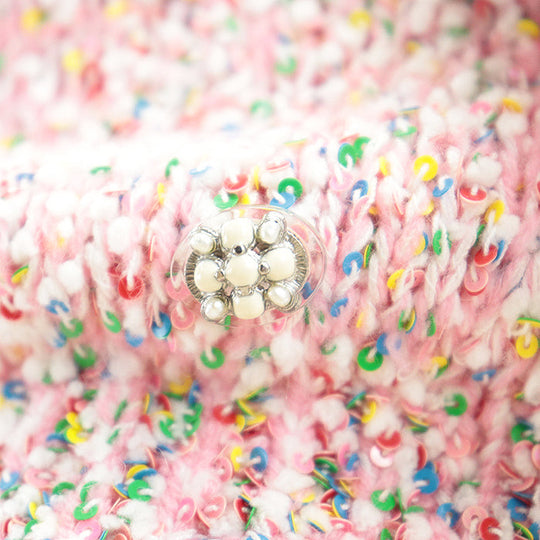 CHANEL knit Vinylon Cotton Pink multicolor 36