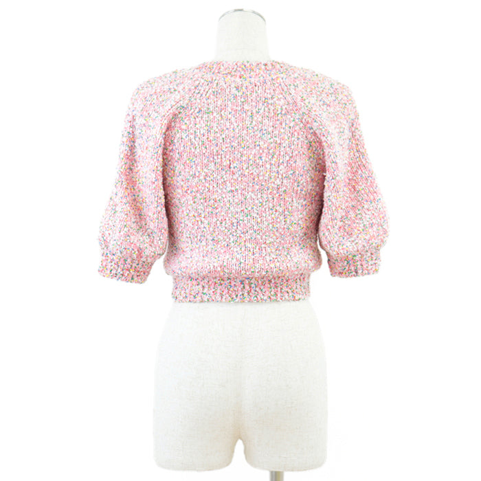 CHANEL knit Vinylon Cotton Pink multicolor 36