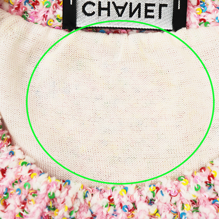 CHANEL knit Vinylon Cotton Pink multicolor 36