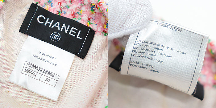 CHANEL knit Vinylon Cotton Pink multicolor 36