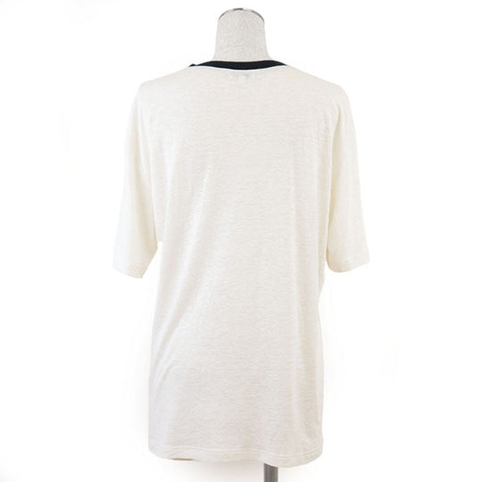 CHANEL Cut 70% viscose, 30% linen Off-white black Women 42 Used Authentic
