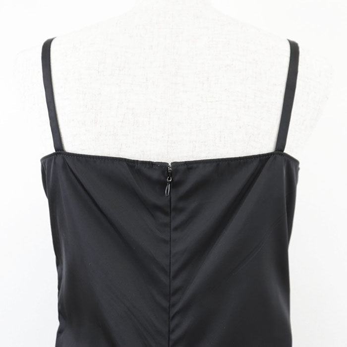 PRADA one piece 100% polyamide [Leather part] 100% calf leather black 230602 Women 40 Used Authentic