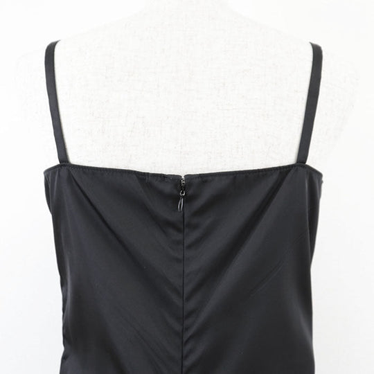 PRADA one piece 100% polyamide [Leather part] 100% calf leather black 230602 Women 40 Used Authentic