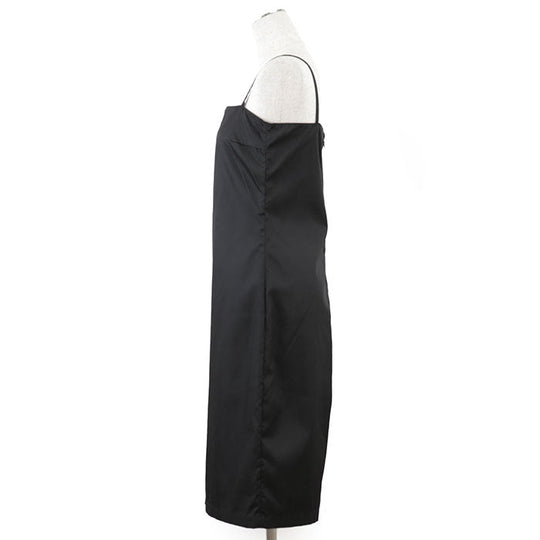 PRADA one piece 100% polyamide [Leather part] 100% calf leather black 230602 Women 40 Used Authentic
