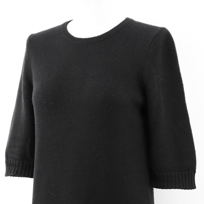 CHANEL one piece [Outer material] 100% cashmere black Women 36 Used Authentic