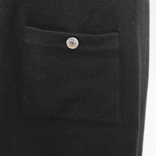 CHANEL one piece [Outer material] 100% cashmere black Women 36 Used Authentic
