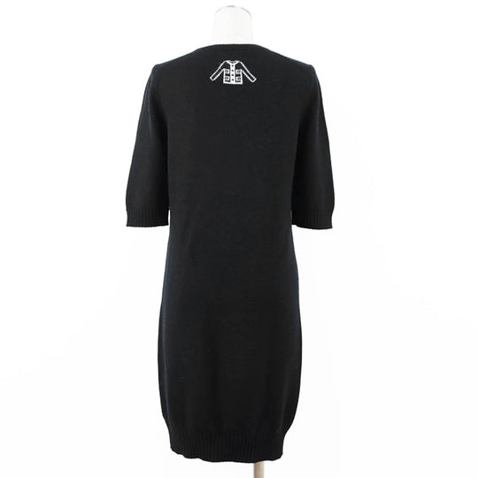 CHANEL one piece [Outer material] 100% cashmere black Women 36 Used Authentic