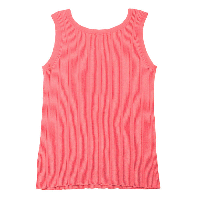 CHANEL knit 07P P30448 98% cotton, 2% polyamide salmon pink Women 44 Used Authentic