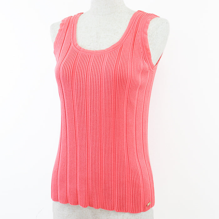 CHANEL knit 07P P30448 98% cotton, 2% polyamide salmon pink Women 44 Used Authentic