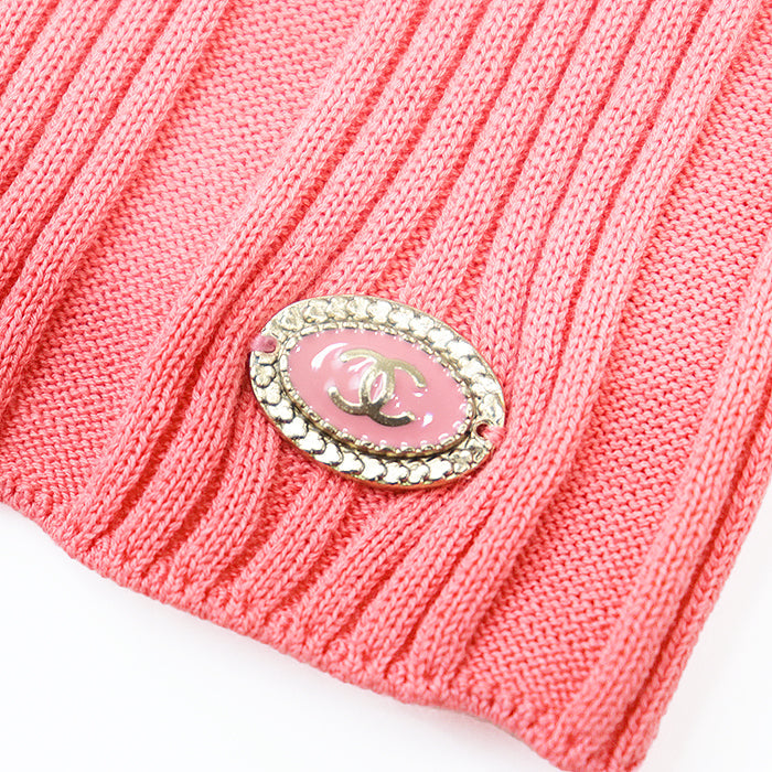 CHANEL knit 07P P30448 98% cotton, 2% polyamide salmon pink Women 44 Used Authentic