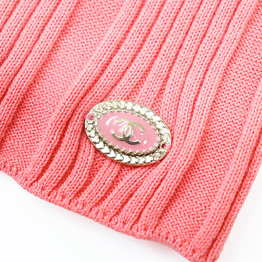 CHANEL knit 07P P30448 98% cotton, 2% polyamide salmon pink Women 44 Used Authentic