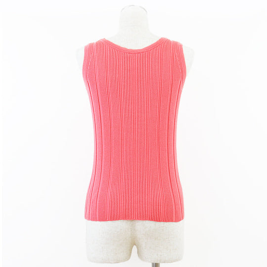 CHANEL knit 07P P30448 98% cotton, 2% polyamide salmon pink Women 44 Used Authentic