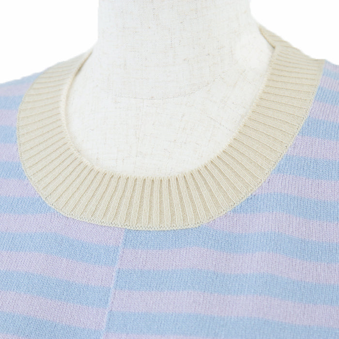 CHANEL knit [Outer material] 100% cashmere Pink blue beige Women 38 Used Authentic
