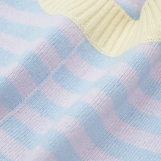 CHANEL knit [Outer material] 100% cashmere Pink blue beige Women 38 Used Authentic