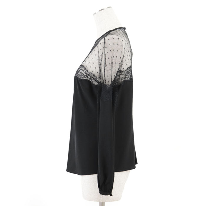 RED VALENTINO Long sleeve shirt [Outer fabric] 100% silk [Other fabric] 100% nylon black Women 38 Used Authentic