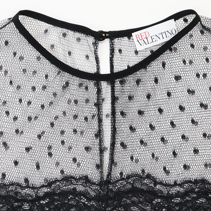 RED VALENTINO Long sleeve shirt [Outer fabric] 100% silk [Other fabric] 100% nylon black Women 38 Used Authentic