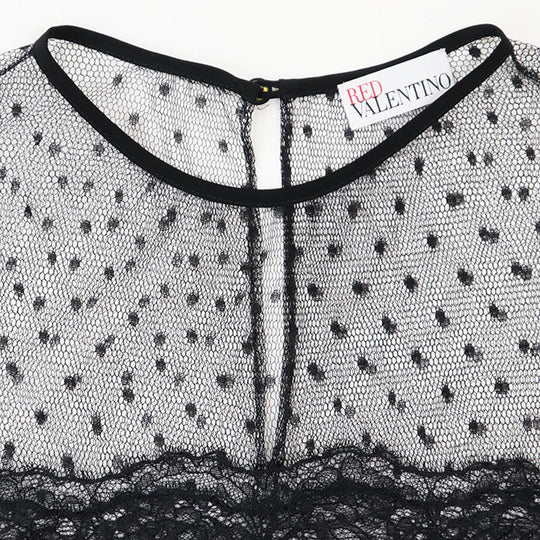 RED VALENTINO Long sleeve shirt [Outer fabric] 100% silk [Other fabric] 100% nylon black Women 38 Used Authentic