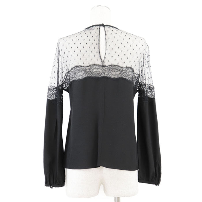 RED VALENTINO Long sleeve shirt [Outer fabric] 100% silk [Other fabric] 100% nylon black Women 38 Used Authentic