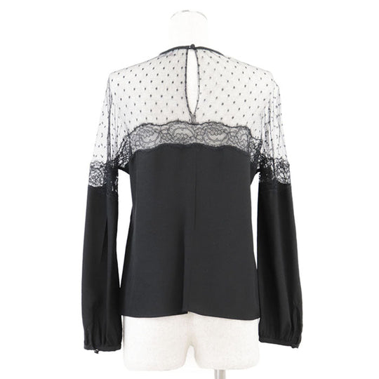 RED VALENTINO Long sleeve shirt [Outer fabric] 100% silk [Other fabric] 100% nylon black Women 38 Used Authentic