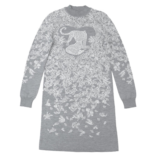 HERMES one piece [Outer material] 46% cashmere, 46% silk gray Women 38 Used Authentic