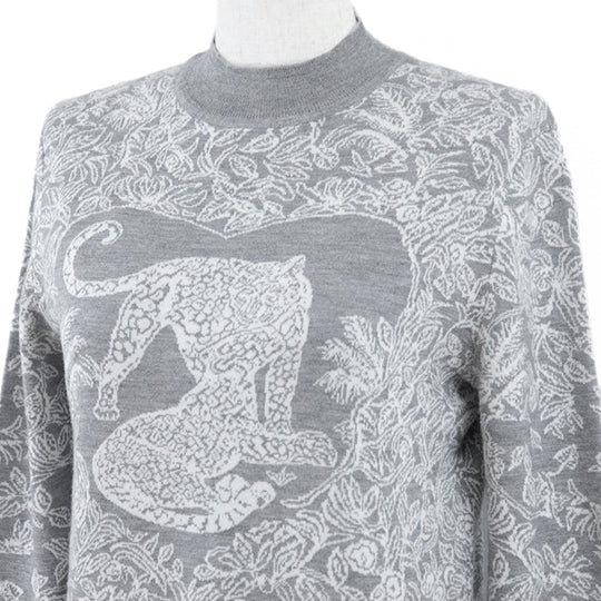 HERMES one piece [Outer material] 46% cashmere, 46% silk gray Women 38 Used Authentic