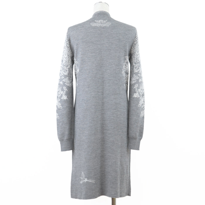 HERMES one piece [Outer material] 46% cashmere, 46% silk gray Women 38 Used Authentic