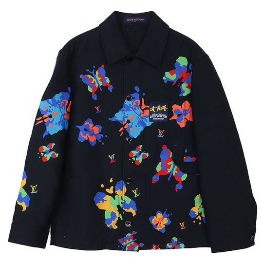 LOUIS VUITTON Other outerwear RM231M TA7 HOS04E 67% cotton, 13% wool Black, Multicolor mens S Used Authentic