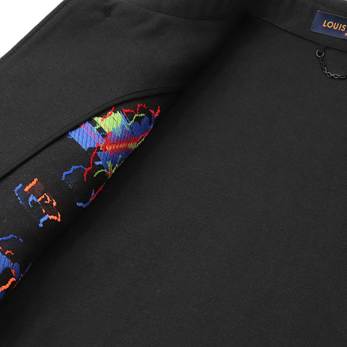 LOUIS VUITTON Other outerwear RM231M TA7 HOS04E 67% cotton, 13% wool Black, Multicolor mens S Used Authentic