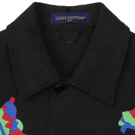 LOUIS VUITTON Other outerwear RM231M TA7 HOS04E 67% cotton, 13% wool Black, Multicolor mens S Used Authentic