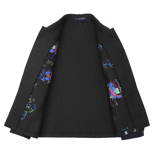 LOUIS VUITTON Other outerwear RM231M TA7 HOS04E 67% cotton, 13% wool Black, Multicolor mens S Used Authentic