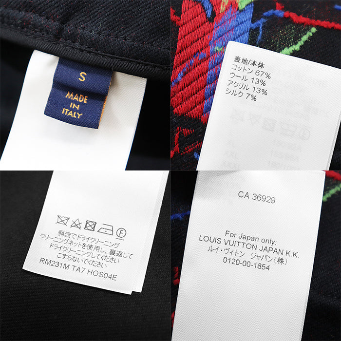 LOUIS VUITTON Other outerwear RM231M TA7 HOS04E 67% cotton, 13% wool Black, Multicolor mens S Used Authentic