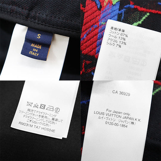 LOUIS VUITTON Other outerwear RM231M TA7 HOS04E 67% cotton, 13% wool Black, Multicolor mens S Used Authentic