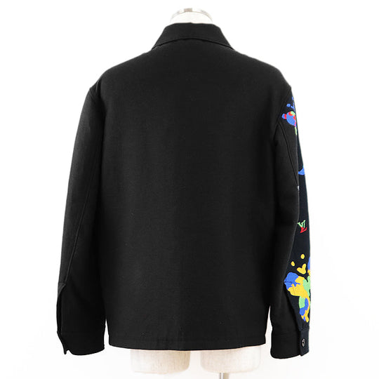LOUIS VUITTON Other outerwear RM231M TA7 HOS04E 67% cotton, 13% wool Black, Multicolor mens S Used Authentic