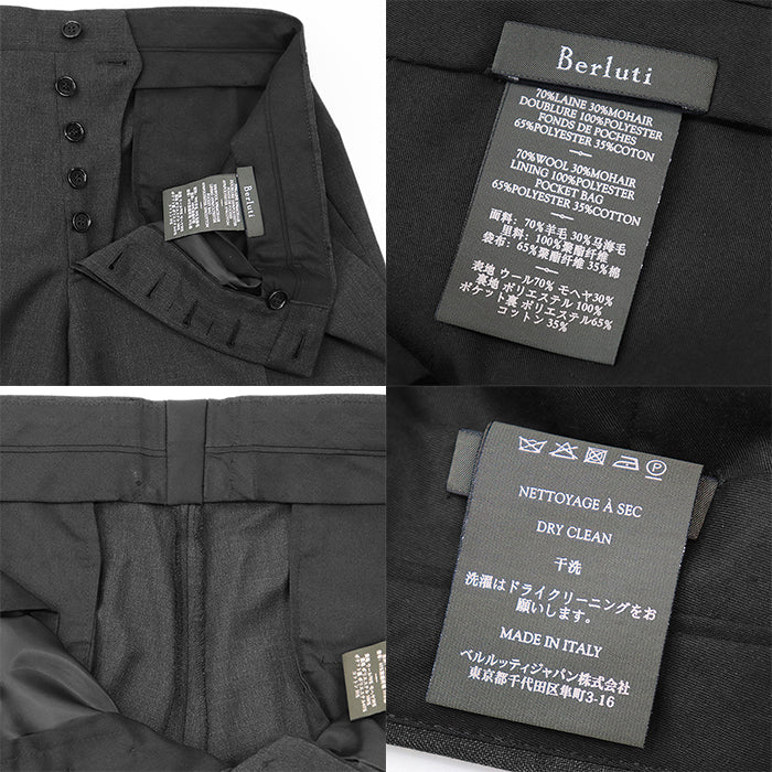 Berluti suit cupra, polyester Dark gray mens A48 Used Authentic