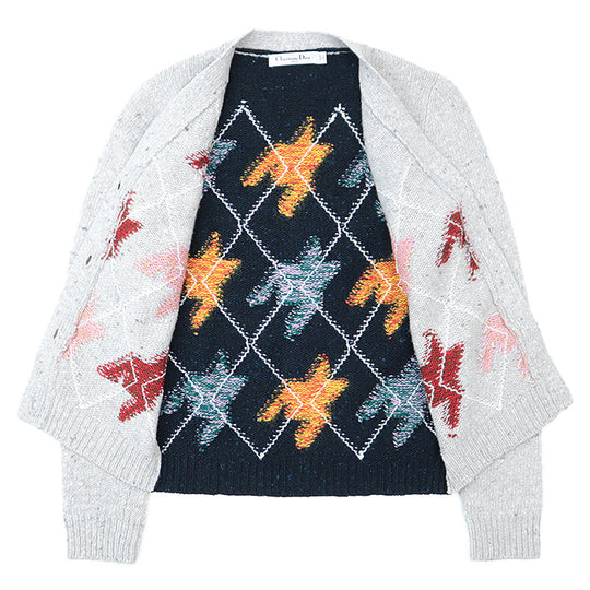 Christian Dior knit 78% wool, 22% cashmere Gray, Multicolor Women 38 Used Authentic
