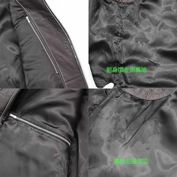 HERMES Vest [Outer material] 100% sheep leather [Lining] 100% cupra Ivory, Brown mens 52 Used Authentic