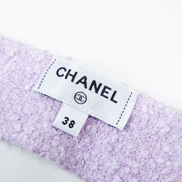 CHANEL knit Belt: 46% viscose, 29% cotton, 22% polyamide, 3% elastane [Outer fabric] 51% viscose, 32% cotton Light purple Women 38 Used Authentic